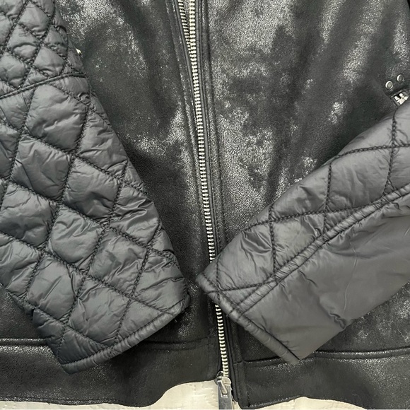 Armani Exchange AX Men’s Black Moto Jacket Faux Sherpa Lined Size M - Picture 15 of 16